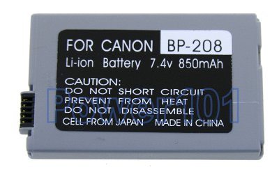 BP-208 battery for Canon Li-Ion 7.4V 850mAh