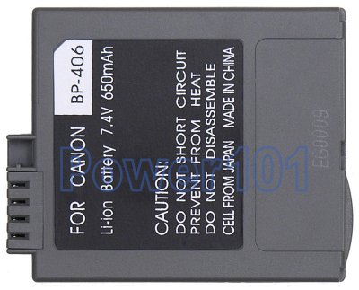 BP-406 battery for Canon Li-Ion 7.2V 650mAh