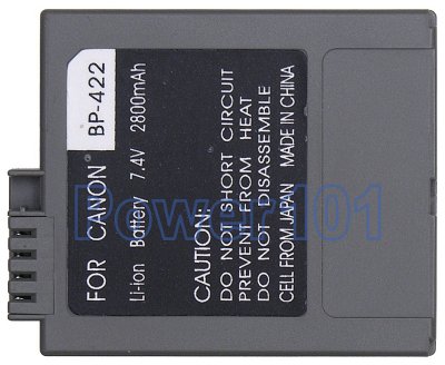 BP-422 battery for Canon Li-Ion 7.4V 2800mAh