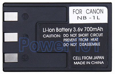 NB-1L battery for Canon Li-Ion 3.6V 700mAh