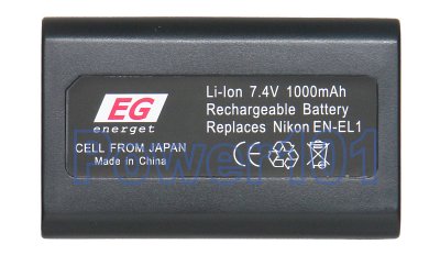 EN-EL1 battery for Nikon Li-Ion 7.2V 900mAh