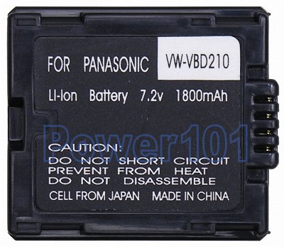 VW-VBD210 DU21 battery for Panasonic Li-Ion 7.2V 1800mAh