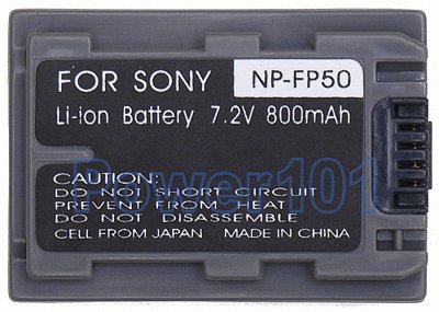 NP-FP50 battery for Sony Li-Ion 7.2V 800mAh