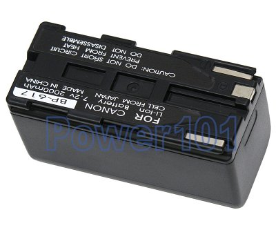 BP-617 battery for Canon Li-Ion 7.2V 2000mAh
