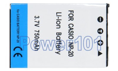 NP-20 battery for Casio Li-Ion 3.7V 750mAh