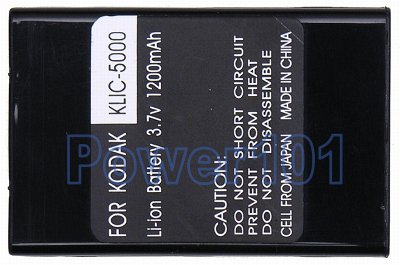 Klic-5000 battery for Kodak Li-Ion 3.7V 1200mAh