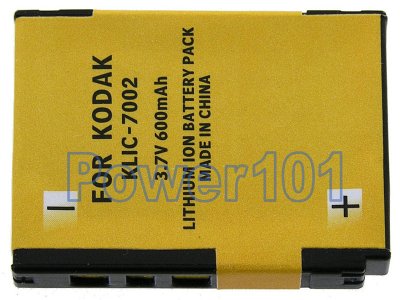 Klic-7002 battery for Kodak Li-Ion 3.7V 600mAh