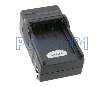 Compact Charger for Olympus Li-10B Li-12B +euro +car