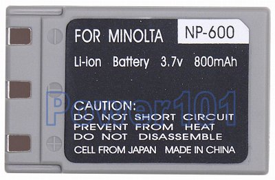 NP-600 battery for Minolta Li-Ion 3.7V 800mAh