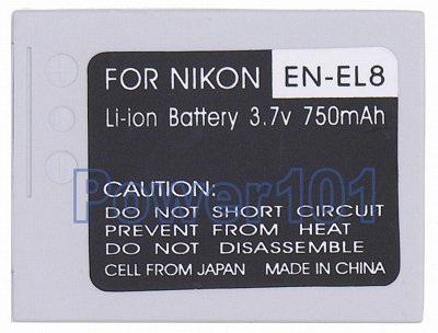 Nikon CoolPix S52c EN-EL8 Camera Battery