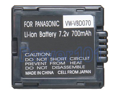 VW-VBD070 DU07 battery for Panasonic Li-Ion 7.2V 700mAh