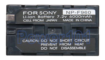 NP-F960 battery for Sony Li-Ion 7.2V 6000mAh