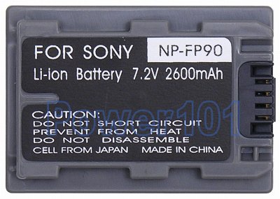 NP-FP90D battery for Sony Li-Ion 7.2V 2600mAh (with LED)