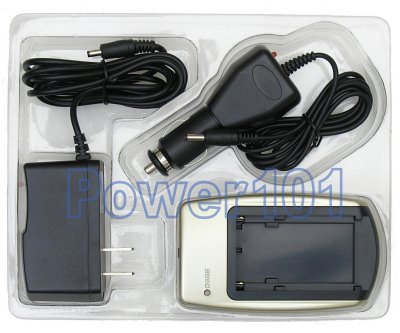 Charger for Sony NP-F550 NP-F750 NP-F960 +car cord