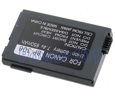 BP-308 battery for Canon Li-Ion 7.4V 850mAh