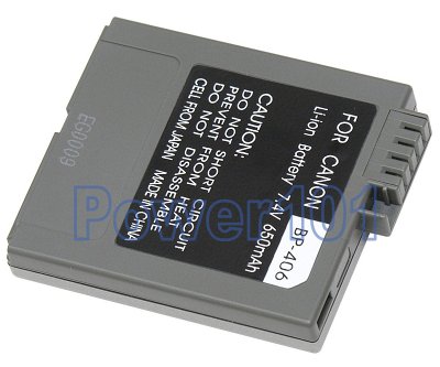 BP-406 battery for Canon Li-Ion 7.2V 650mAh