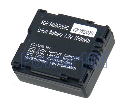 VW-VBD070 DU07 battery for Panasonic Li-Ion 7.2V 700mAh