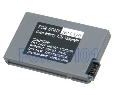 NP-FA70 battery for Sony Li-Ion 7.2V 1360mAh
