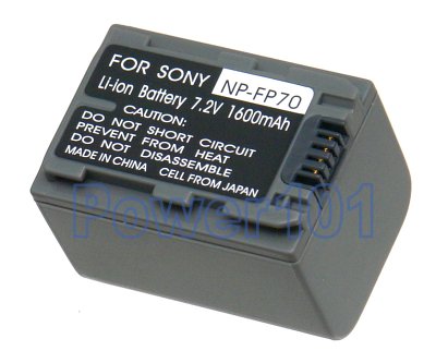 NP-FP70D battery for Sony Li-Ion 7.2V 1600mAh (with LED)