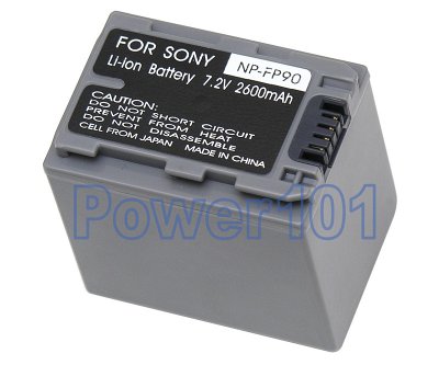 NP-FP90D battery for Sony Li-Ion 7.2V 2600mAh (with LED)